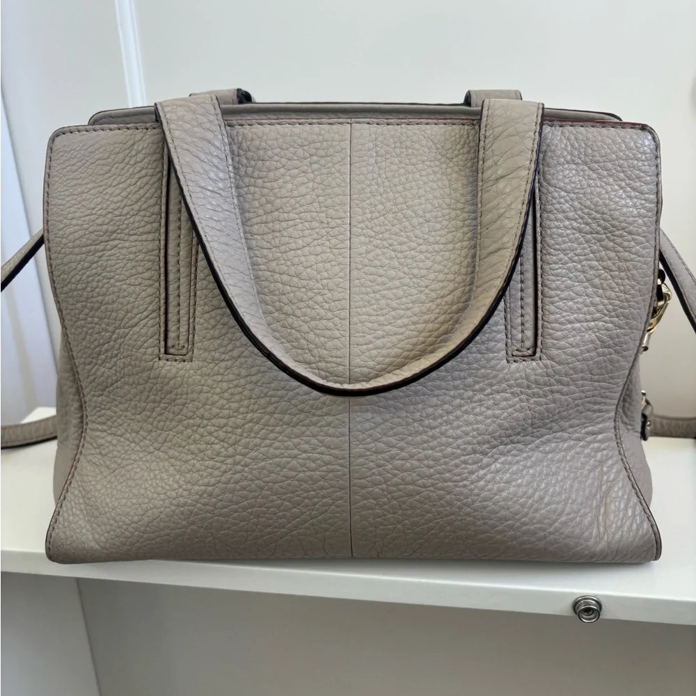Kate Spade Grey Street Pebbled Taupe Leather Satchel Tassel WKRU3169 Handbag
